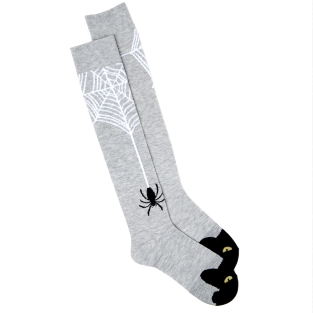 Women's Spindly Spider Knee High Socks, Sz.4-10